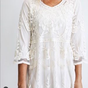White Lace Midi Dress